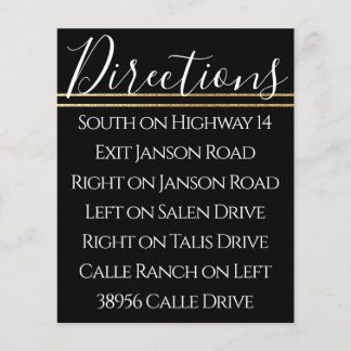 Carte de direction or Elegant Bat mitzvah à barres