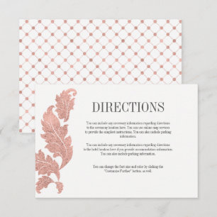 Carte de directions de mariage à armoiries en or r