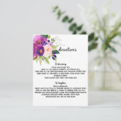 Carte de directions de mariage à l'aquarelle aux p (Debout devant)