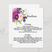 Carte de directions de mariage à l'aquarelle prune (Devant / Derrière)