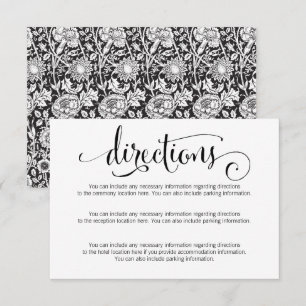 Carte de directions de mariage à texte personnalis