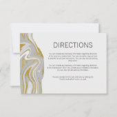 Carte de directions de mariage en marbre moderne e (Devant)