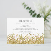 Carte de directions de mariage Glam Gold Confetti  (Debout devant)