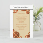Carte de directions de mariage Steampunk Cogs Gear (Debout devant)