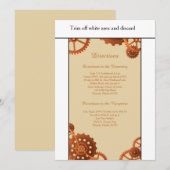 Carte de directions de mariage Steampunk Cogs Gear (Devant / Derrière)