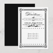 Carte de directions de style affiche noir et blanc (Devant / Derrière)