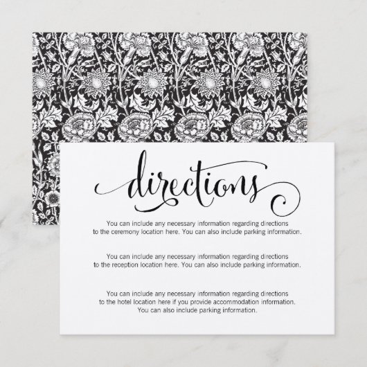 Carte de directions pour mariage Rustique Moderne (Devant / Derrière)