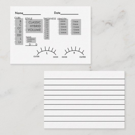Carte de disque de client de mèche (Devant / Derrière)