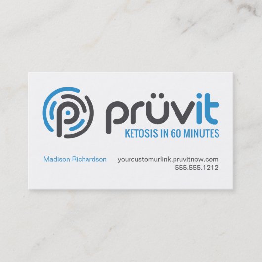 Carte de distributeur de Pruvit (Devant)