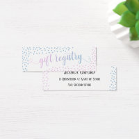 Carte de distribution pour bébé Confetti bleu rose