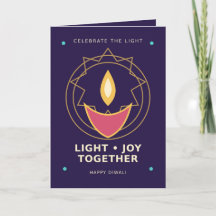 Carte de Diwali de Joie Lumineuse Géométrique Mode