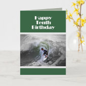 Carte de Dixième Anniversaire de Surfer (Fleur jaune)