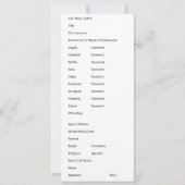 Carte de documents importants (Dos)