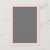Carte de don de mariage gris et rose blush (Dos)