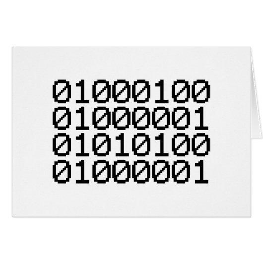 CARTE DE DONNÉES BINAIRE (Devant horizontal)