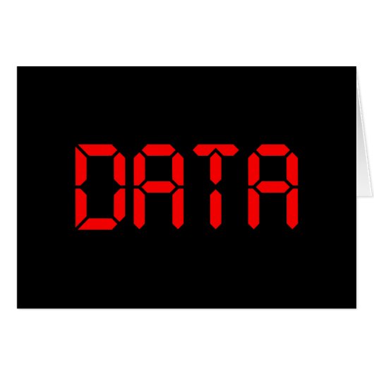 CARTE DE DONNÉES NUMÉRIQUE (Devant horizontal)