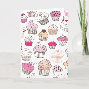 Carte de doodé doux cupcake mignonne