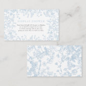 Carte de douche à affichage floral Blue Chinoiseri (Devant / Derrière)