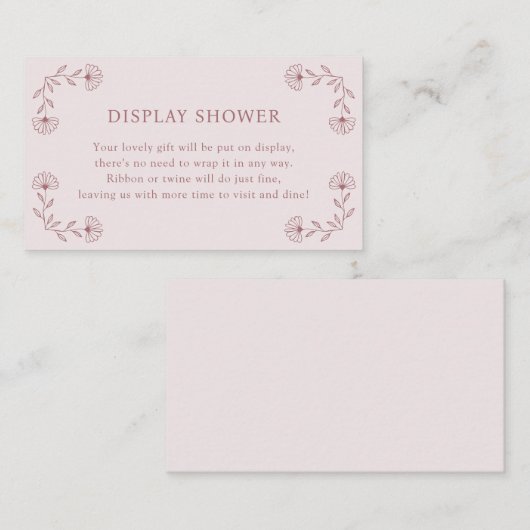 Carte de douche à écran rose (Devant / Derrière)