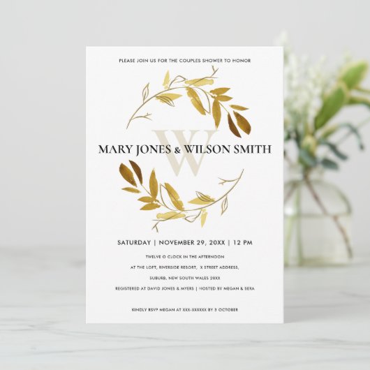 CARTE DE DOUCHE COUPLES D'ÉCRAN À FOLIAGE JAUNE (Debout devant)