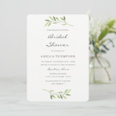 Carte de douche de mariage à l'aquarelle de feuill (Debout devant)