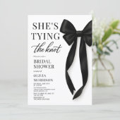 Carte de douche de mariage avec code QR She's Tyin (Debout devant)