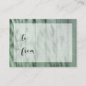 Carte de douche de mariée en bois vert tacheté san (Dos)