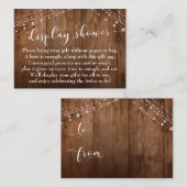 Carte de douche de mariée sans emballage Rustic Wo (Devant / Derrière)
