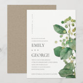 CARTE DE DOUCHE EN COUPLE VERT FOLIAGE FEUILLE ÉLÉ (Devant / Derrière)