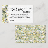 Carte de douche Eucalyptus Gold Wine Raffle Ticket (Devant / Derrière)