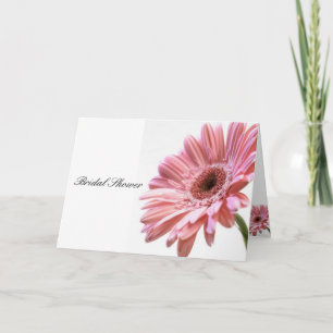 Carte de douche nuptiale gerbera rose
