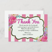 Carte de douche nuptiale Merci (Devant / Derrière)