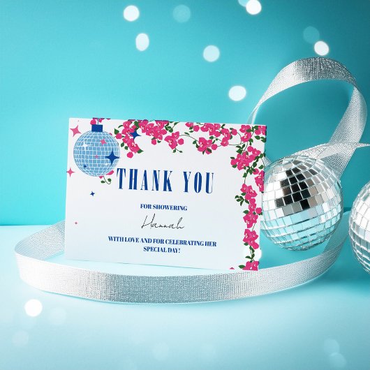 Carte de douche nuptiale Merci grec Bougainvillea