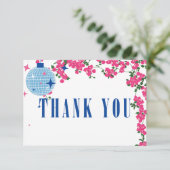 Carte de douche nuptiale Merci grec Bougainvillea (Debout devant)