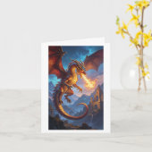 Carte de dragon de fantaisie vierge (Fleur jaune)