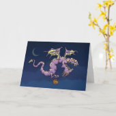 Carte de dragon de Halloween - Halloween (Fleur jaune)