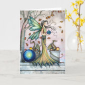 Carte de dragon fée d'automne par Molly Harrison (Fleur jaune)