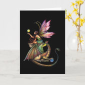 Carte de dragon fée gothique par Molly Harrison (Fleur jaune)