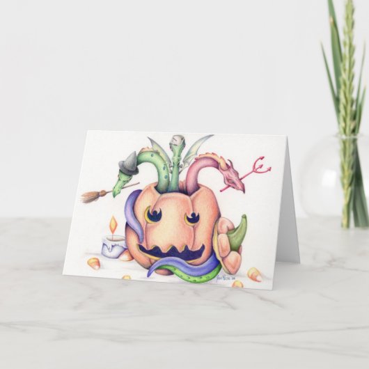 Carte de dragons de Halloween (Devant)