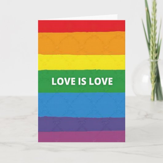 Carte de drapeau de fierté « L'amour est l'amour » (Devant)