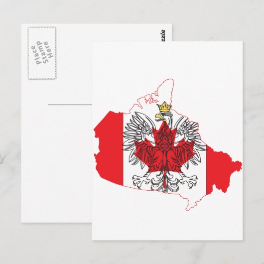 Carte de drapeau de la Pologne Canada (Devant / Derrière)