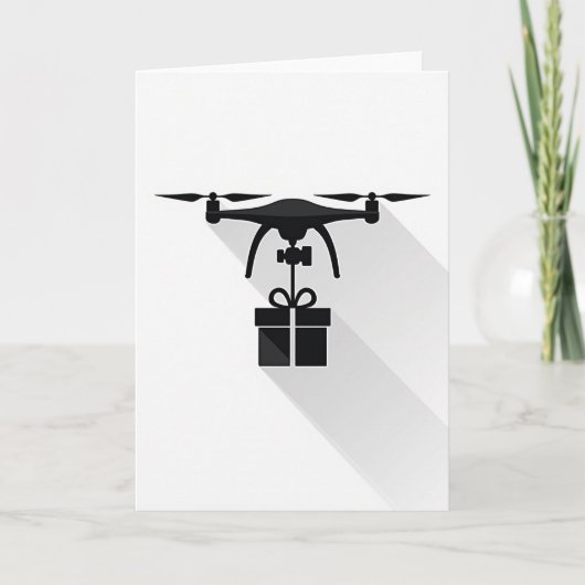 Carte de drone d'anniversaire douce (Devant)