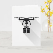 Carte de drone d'anniversaire douce (Fleur jaune)
