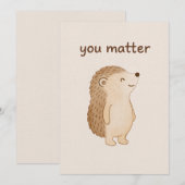 Carte de encouragement au hérisson Vous Comptez (Devant / Derrière)