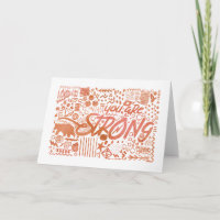 Carte de encouragement You Are Strong Doodle