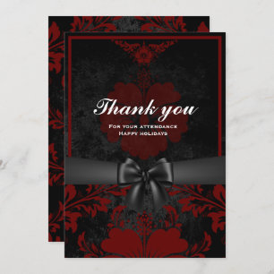 Carte de faire-part à fleurs rouges Merci