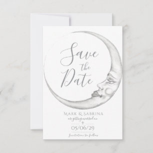 Carte de Faire-Part à la Lune Croissante Dessinée