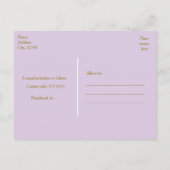 Carte de faire-part à motifs violets et dorés (Dos)