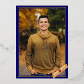 Carte de Faire-part Bleue Gold Foil (Verso)