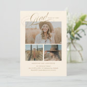 Carte de Faire-part Classy Script Graduation (Debout devant)
